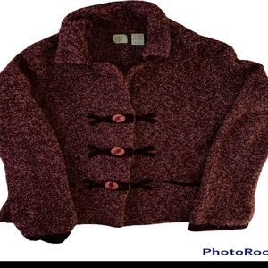 HWR ANTHROPOLOGIE blazer jacket boucle velvet detail S